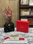 VALENTIN O RHINESTONE LAVIE HANDBAG WITH BOX CARD DUST BAG (BLACK)(MT)