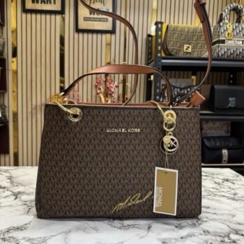 MICHAE L KORS CYNTHIA HANDBAG WITH OG DUST BAG PREMIUM QUALITY (COFFEE BROWN)(MT)