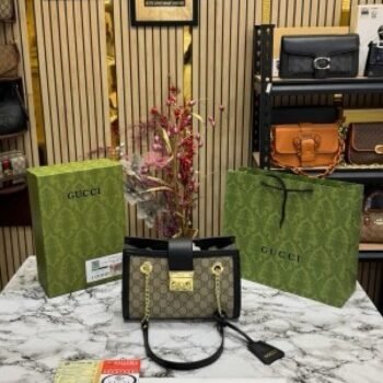 GUCC I PADLOCK HANDBAG WITH DUST BAG PREMIUM QUALITY (BLACK)(MT)