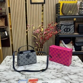 TOR Y BURCH HANDBAG WITH OG BOX AND DUST BAG PREMIUM QUALITY (BLUE)(MT)