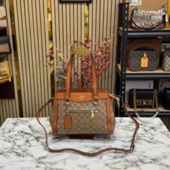 Coach Womens Signature Canvas Kailey Carryall Handbag With DustBag (C506-APRICOT_BROWN)(MT)