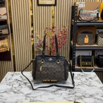 Coach Womens Signature Canvas Kailey Carryall Handbag With DustBag (C506-COFFEE_BLACK)(MT)