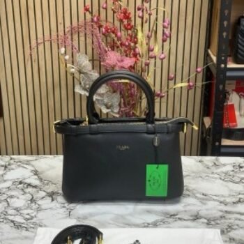 Prada Buckle Handbag With Sling And Dust Bag (Black)(MT)