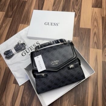 GUESS Zadie Logo Top Handle Flap Bag Powder Logo With Og box 302(BR)