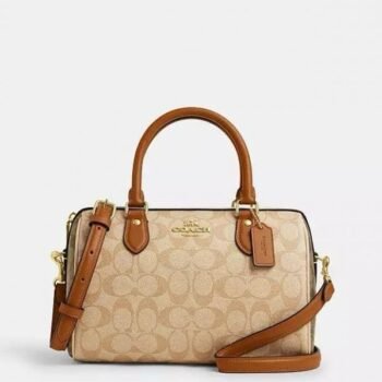 COACH rowan satchel signature canvas saddle f83607 crossbody bag with dust cover(BH)