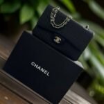 Chanel Pre-owned Boy Bag Black Medium Chevron Caviar Leather with box 1570(PH)