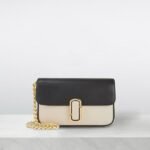 Marc Jacobs The J Marc Shoulder Bag With OG Box & Dust Bag (Black-White- 115)(BSB)