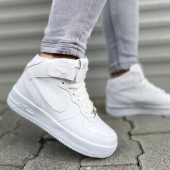 Branded Airforce Long Leather White