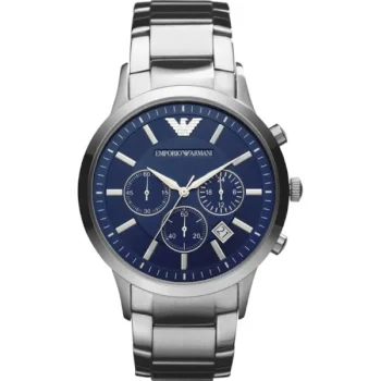 Armani Ar2453 Silver Blue Dial Metal