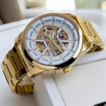 TOMMY HILFIGER AUTOMATIC GOLD WHITE