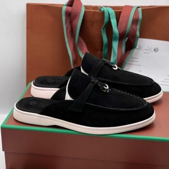 LORO PIANA BABOUCHE LOAFERS BLACK