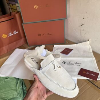 LORO PIANA BABOUCHE LOAFERS WHITE